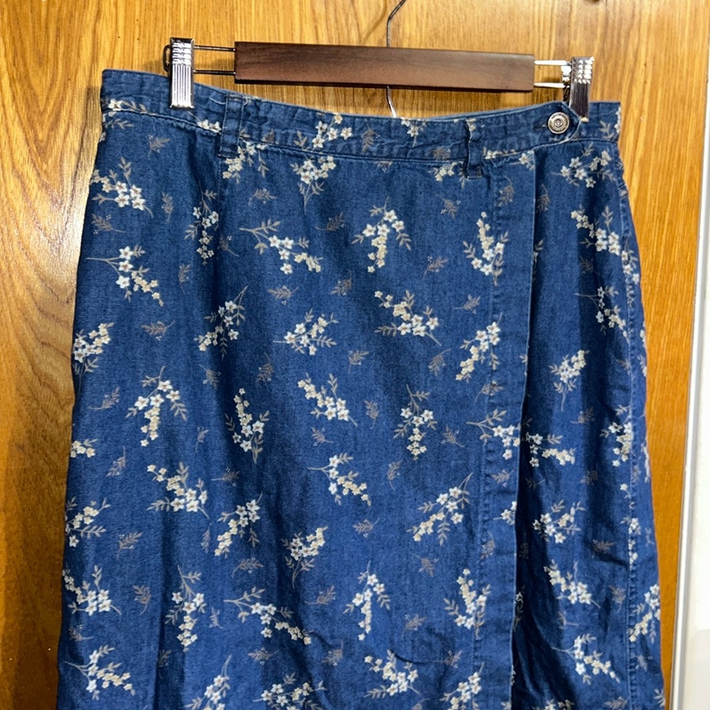Vintage Liz Claiborne Lizwear Cotton Wrap Skirt Size 14